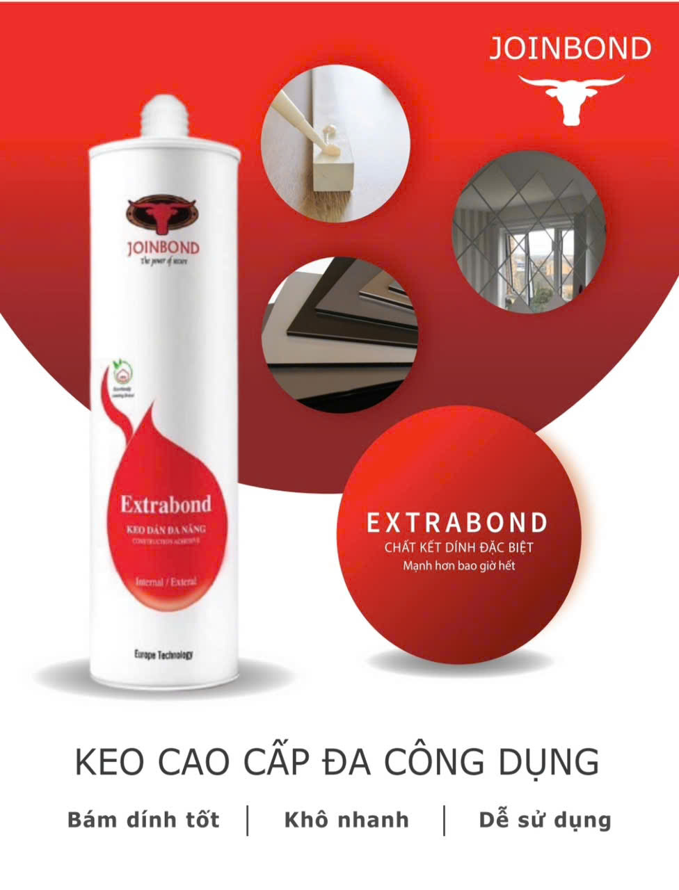Keo Đa Năng Extra Bond – Keo Dán Nội Thất Siêu Bền Cho Gỗ, Kính, Kim Loại