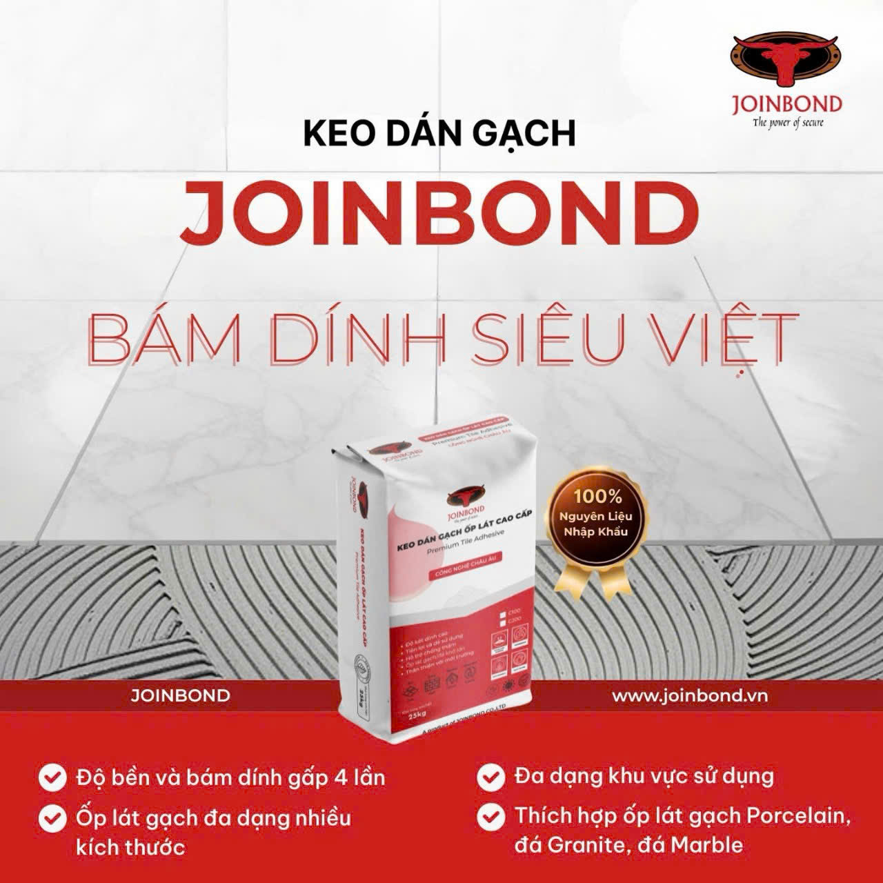 Keo Dán Gạch Joinbond – Giải Pháp Ốp Lát Bền Vững Cho Mọi Công Trình